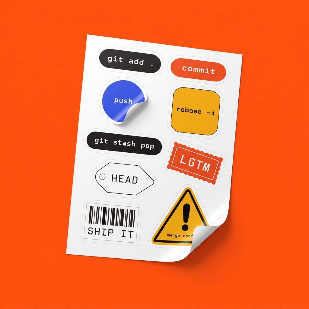 git Cheat Sheet Sticker Sheet