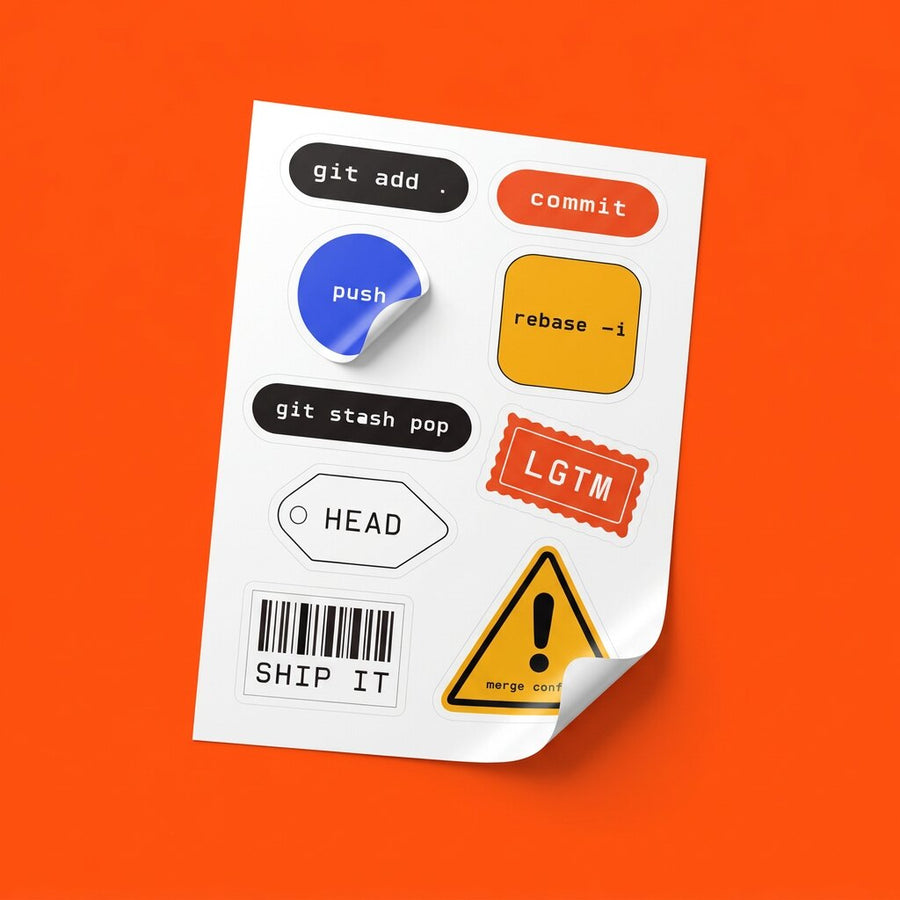 git Cheat Sheet Sticker Sheet